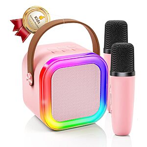 Amazon – Kinglucky Mini Karaoke Machine w/ 2 Microphones - $9.99 w/ Code