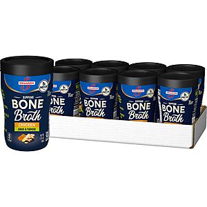 $11.95 or less S&S/Q Swanson Sipping Chicken Bone Broth With Ginger and Turmeric, 10.75 oz Microwavable Cup (Pack of 8)  Limit 5 cases at price
