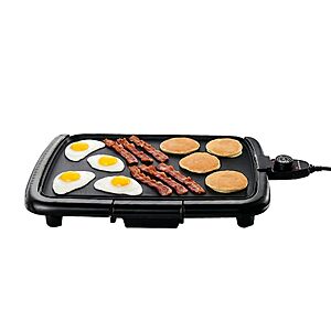 $24.99: OVENTE Electric Griddle 16 x 10 Inch Non-Stick Cooking Surface, Black GD1610B