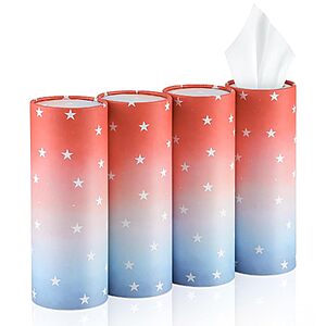 4-Pack SINGARO Cylindrical Car Cup Holder Tissue Canisters (200-Tissues, American Flag) $4.99 + Free Shipping w/ Prime or on $35+