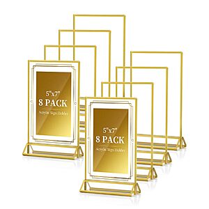 8-Pack Dynta 5x7" Double-Sided Acrylic Sign Holder Display Stand (Gold) $12.99 + Free Shipping w/ Prime or on $35+