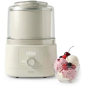 [Prime] $39.99 | Martha Stewart Ice Cream Maker Machine, 2QT Double Insulated Freezer Bowl at Amazon
