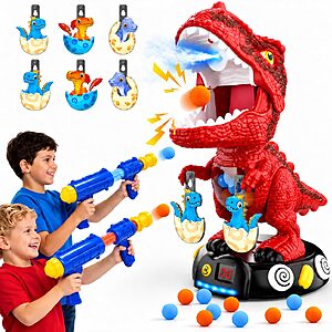 EagleStone Moving Dinosaur Shootings Toy for Kids with Mist Spray LED Score $20.34