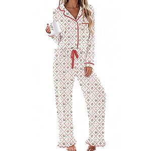 Ekouaer Womens Pajama Sets Long Sleeve Sleepwear Button Down Pjs Loungewear $14.99
