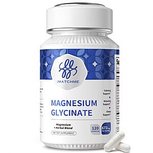 iMATCHME Magnesium Glycinate with L-Theanine, Chamomile & GABA 120 Capsules $15.45