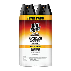 YMMV Hot Shot Ant, Roach And Spider Killer 2-17.5 Ounce Aerosol Cans, Unscented, Twin Pack $3.49