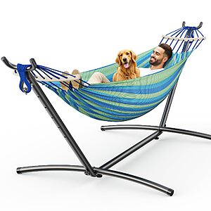 ANAGOO 2 Person Hammock with Stand, 500 lb Indoor Outdoor $49.99