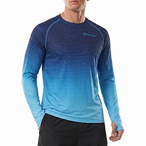 Riverruns Men's UPF 50+ Ice-Cool Quick-Dry Fishing Shirt with Thumbholes $6.49