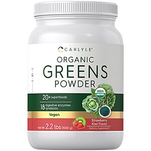 Carlyle Organic Greens Powder | 35.2 oz | 20+ Superfoods & Prebiotics $28.49 with 5% S&S