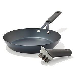 OXO Obsidian 10” Carbon Steel Frying Pan with Iron Cleaning Brush $44.99