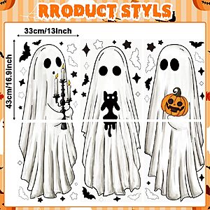 Heirloom Haven 3 Sheets Halloween Large Ghosts Window Clings Decoration $3.99