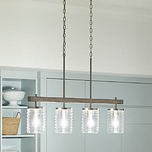 Kichler Maritime 4-Light 36" Brushed Nickel Linear Island Pendant Light $39 + Free Shipping