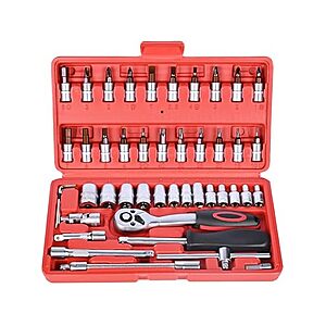 Woot - 46 Pieces 1/4 inch Drive Socket Ratchet Wrench Set - $17.99 $18.99