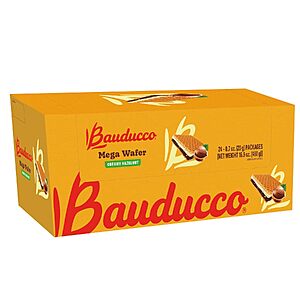 24-Pack 0.7-Oz Bauducco Mega Hazelnut Cream Wafers $3.44 w/ S&S + Free Shipping w/ Prime or on $35+