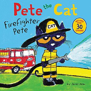 Pete the Cat: Firefighter Pete Children's Book w/ 30+ Stickers $3.99 + Free Shipping w/ Prime or on $35+