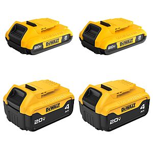 $179 LOWES DEWALT 20 -Volt 4 -Pack Battery ( 2 Ah 4 Ah Lithium-ion )