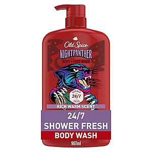 [Prime, SnS, AC] $24.91 | 4 × 33.4-Oz Old Spice Body Wash for Men, Long-Lasting NightPanther Scent ($6.23 each) at Amazon