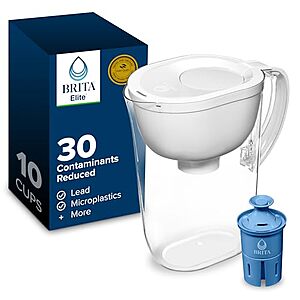 [Prime] $24.78* | Brita Everyday 10-Cup Water Pitcher w/ Elite Filter (White, Black or Blue) at Amazon