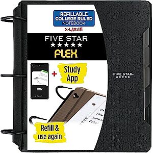 [AC] $6.88* | 1-1/2" Five Star Flex Refillable TechLock Ring Binder w/ Pockets, Tabs & Dividers at Amazon