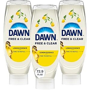 [SnS, AC] $23.33 | 3 × 3-Pack 24.3-Oz Dawn Free&Clear EZ-Squeeze Dish Soap Dishwashing Liquid (Lemon) ($7.78 each) at Amazon