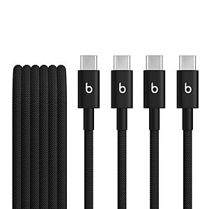 2-Pack Beats 5' USB-C to USB-C Braided Fast Charging Cable (Bolt Black) $14.00 + Free Shipping w/ Prime or on $35+