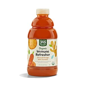 [Prime, SnS] $3.35 | 32-Oz 365 by Whole Foods Market Organic Carrot and Orange Juice with Turmeric at Amazon
