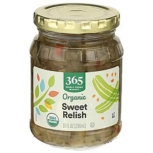 [Prime, SnS] $2.06 | 10-Oz 365 by Whole Foods Market Organic Sweet Pickle Relish at Amazon