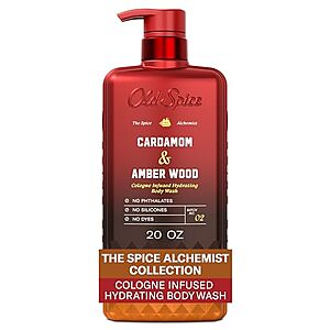 [Prime, SnS, AC] $26.08 | 4 × 20-Oz Old Spice Body Wash for Men (Cardamom & Amber Wood) ($6.52 each) at Amazon