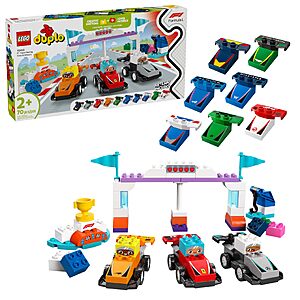 70 Pcs LEGO DUPLO Town F1 Team Race Cars & Drivers Building Toy Playset (10445) $31.49 + Free S&H w/ Prime or $35+
