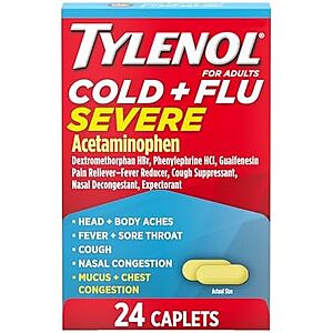 [SnS, AC] $5.35* | Select Acounts: 24-Count Tylenol Cold + Flu Severe Caplets w/ Acetaminophen at Amazon