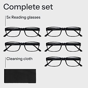 $16 AMAZON Pack of 5 Gaoye   Professional Reading Glasses for All Day - Computer Readers with Blue Light Protection - Value Pack (all strengths)