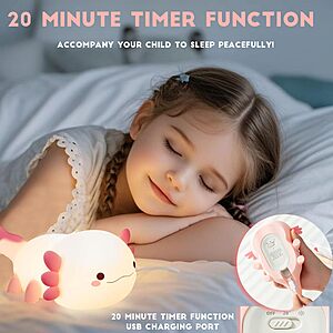 Amazon – Rechargeable Silicone Axolotl Night Light - $9.49 w/ Code