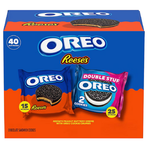 $9.99 | 40ct Oreo Reese's Peanut Buttery Creme and Oreo Double Stuf Cookies Variety Pack, Snack Packs, Halloween idea at BJ's Wholesale