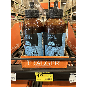 Home Depot Clearance: Traeger BBQ Sauce $1.60, Wood Pellets $11, Umbrellas $5, In-Store, YMMV