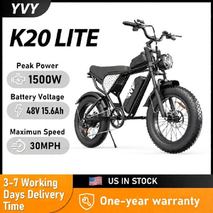 YVY K20 Lite 1500W 48V 15.6Ah 30MPH 20*4" Fat Tire Electric Bike $446 + Free Shipping $446.2