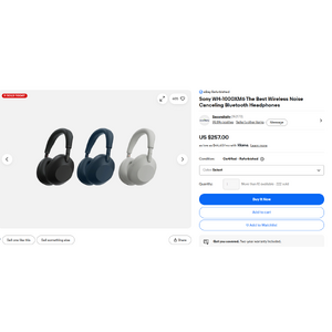 Refurb: Sony WH-1000XM6 Wireless Noise-Cancelling Over-the-Ear Headphones $257