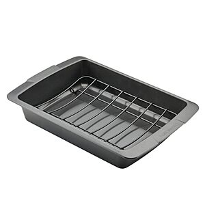 Farberware 14.75" x 10.75" Nonstick Roasting Pan w/ U-Rack (Gray) $23.99 + Free Shipping w/ Prime or on $35+