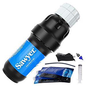 $30.50* | Sawyer Products SP129 Squeeze Water Filtration System w/Two 32-Oz Squeeze Pouches, Straw, and Hydration Pack Adapter at Amazon