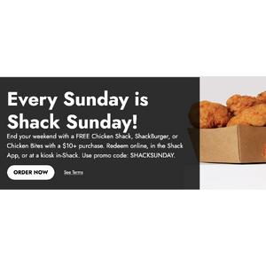Free menu item w/$10 order on Sunday only
