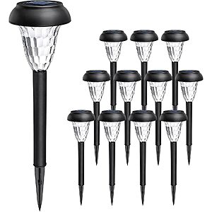 [Prime] GIGALUMI 12-Pack Outdoor Solar Lights Waterproof (Cool White) $16.49 + Free Shipping