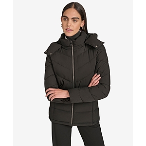 Calvin Klein Women's Short Zip Front Puffer Jacket $39.96
