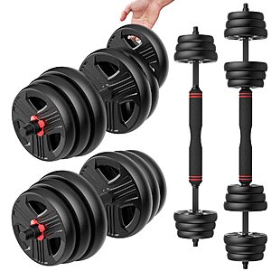 Adjustable Dumbbell, 40 lb Free Weight Set with Connector, 3-in-1 Dumbbells Set for Dumbbell, Barbell, Weight Plate Training, Home Gym Fitness Equipment for Men and Women $48.99