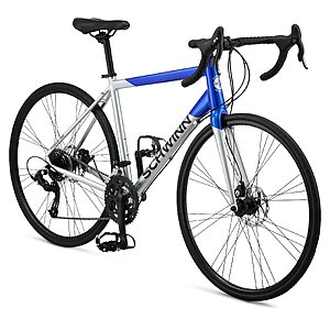 Schwinn Phocus 1.6 Disc Mens and Womens Road Bike, 52cm Adult Aluminum Frame, 16 Speed Drivetrain, 700c Wheels, Disc Brakes, Blue/Silver $659.99