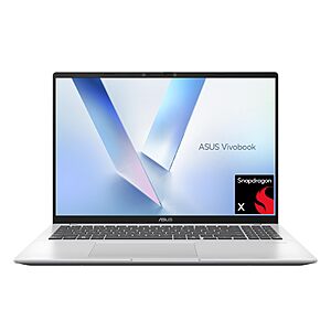 ASUS Vivobook 16 Laptop - 16” WUXGA 16:10 Display - Snapdragon® X X1 26 100 Processor - 8 GB RAM - 512 GB SSD - Win 11 Home - X1607QA-PB54 $499.99