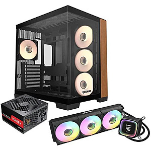 RAIDMAX Infinita I610 Wood Dual Chamber ATX Mid-Tower Gaming Case w/ 4700W PSU + 240mm AIO $110 + Free Shipping