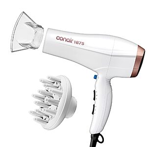 [Prime] 1875W Conair Double Ceramic Ionic Hair Dryer w/ Diffuser & Concentrator $19.83 + Free Shipping