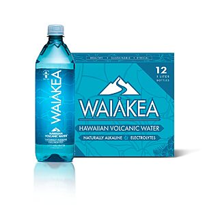 [S&S] $25.65: Waiakea Hawaiian Volcanic Water, 1L (Pack of 12)