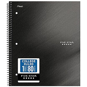 Five Star 8.5"x11" Active College Ruled Notebook 80 Pages (Various Colors) $1.94 + Free Shipping w/ Target 360, Circle Card, or on $35+