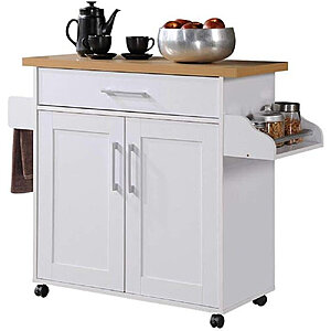 Charlton Home 43.7" Poneto Kitchen Cart (White) $83.99 + Free Shipping