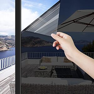ConCus-T 11.81" x 9.8' One-Way Mirror Privacy Window Film (Black Silver) $3.49 + Free Shipping w/ Prime or on $35+